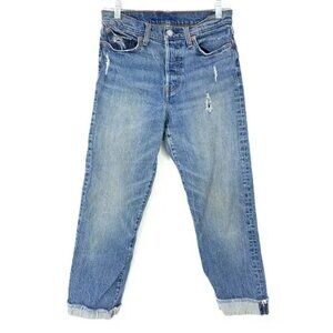 Levi's Jeans Women's Size 28 High Rise Crop Leg Distressed Denim Blue